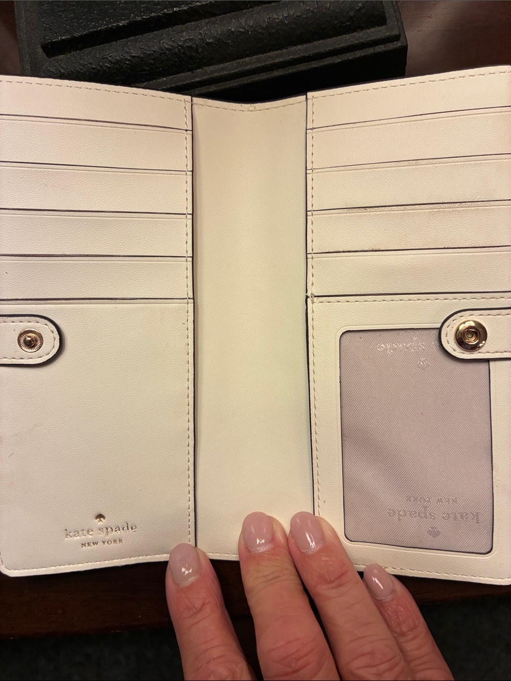 Kate Spade Lime Green Snap Wallet with Gold Hardware - Picture 3 of 3
